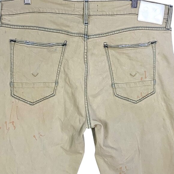Hudson X Brandon Williams Don Flare Jeans 38 Hope Wash Beige Colorblock Panel - Picture 8 of 10